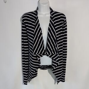 Black and White Striped Cardigan